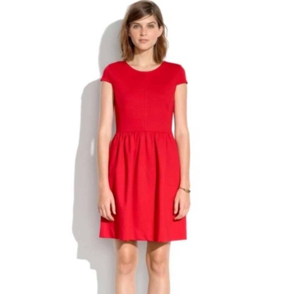 Madewell Cap Sleeve Pleated Dress